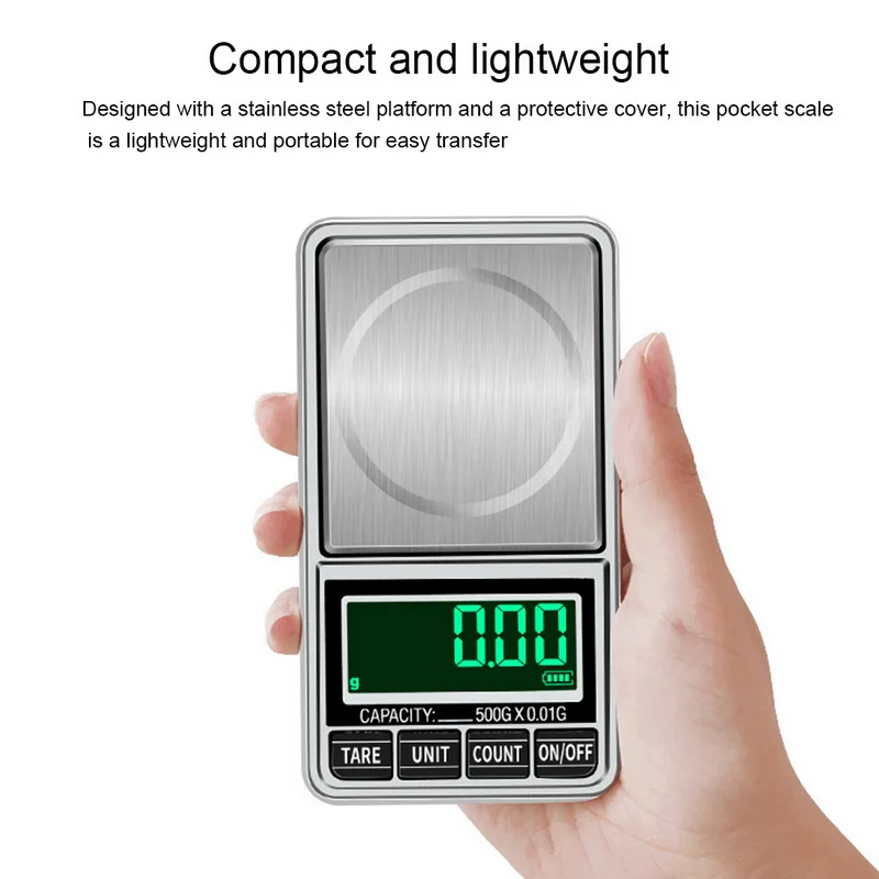 Mini Jewelry Scale USB Charging Pocket Digital Scales 100g/200g/300g/500g 0.01g Precision Electronic Balance LCD Weight | Инструменты