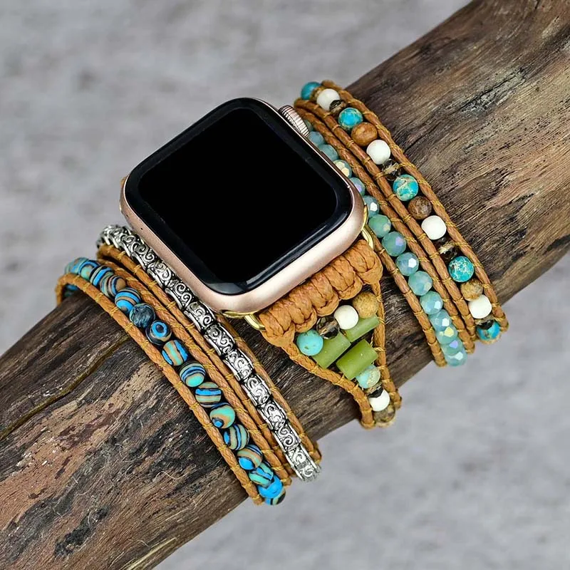 Handmade Vintage strap for Apple Watch 5 band 38mm 40mm 42mm 44mm Bohemia Correa beads Bracelet for iwatch Series 6 se 5 4 3 2 1
Handmade Vintage strap for Apple Watch 5 band 38mm 40mm 42mm 44mm Bohemia Correa beads Bracelet for iwatch Series 6 se 5 4 3 2 1