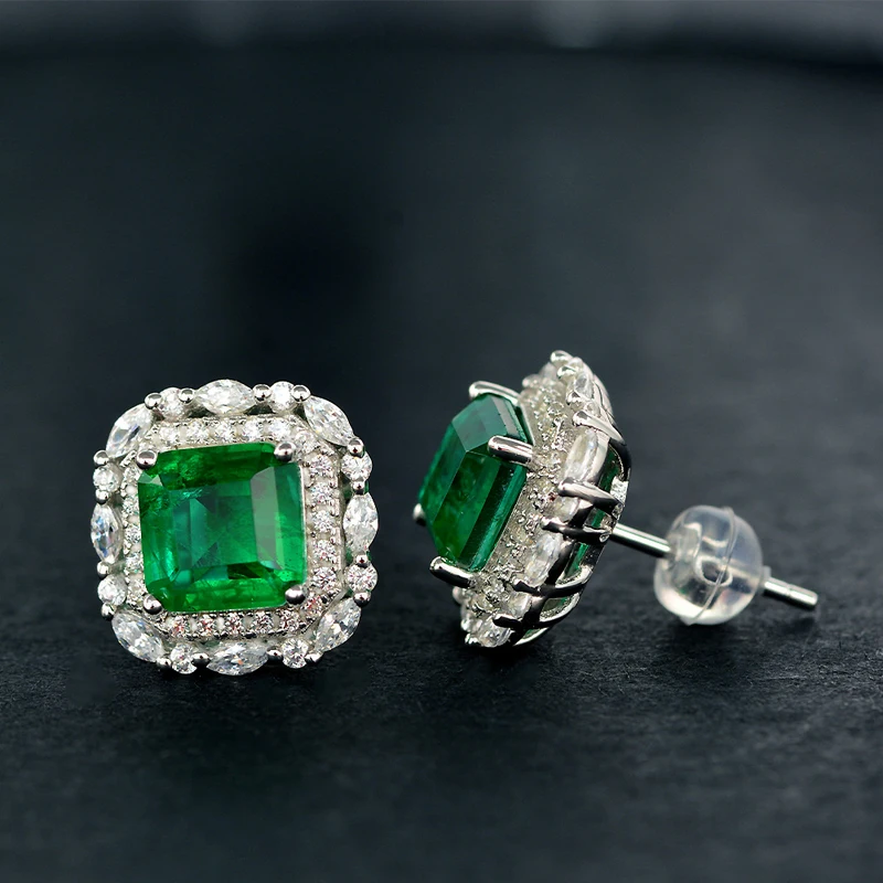 925 Sterling Silver Created Moissanite 7*7MM Emerald Gemstone Birthstone Earrings Ear Studs Jewelry Wholesale
925 Sterling Silver Created Moissanite 7*7MM Emerald Gemstone Birthstone Earrings Ear Studs Jewelry Wholesale