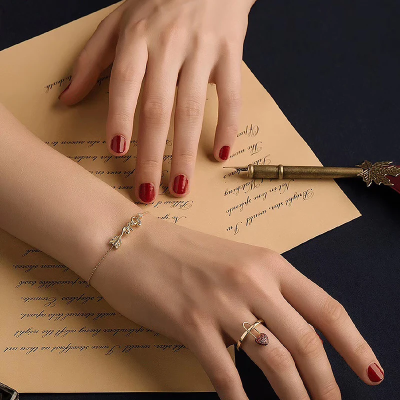 Letter Bracelet 925 Sterling Silver micro inlaid zircon leisure fashion temperament personality high end women
Letter Bracelet 925 Sterling Silver micro inlaid zircon leisure fashion temperament personality high end women