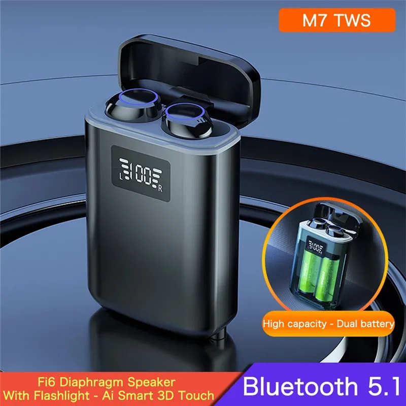 Беспроводные наушники TWS с поддержкой Bluetooth 5,1 и аккумулятором на 4800 мА · ч, игровые наушники с внешним аккумулятором и фонариком, водонепрон...
Беспроводные наушники TWS с поддержкой Bluetooth 5,1 и аккумулятором на 4800 мА · ч, игровые наушники с внешним аккумулятором и фонариком, водонепрон...
