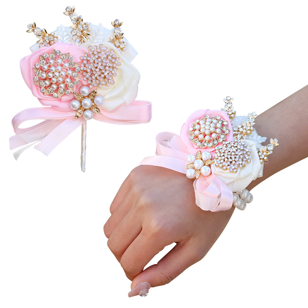 Bridesmaid Bracelet Wedding Wrist Flower Bracelet Ribbon Flowers Pearl Bride Gifts Wrist Flower Marriage Wedding Accessories
Bridesmaid Bracelet Wedding Wrist Flower Bracelet Ribbon Flowers Pearl Bride Gifts Wrist Flower Marriage Wedding Accessories