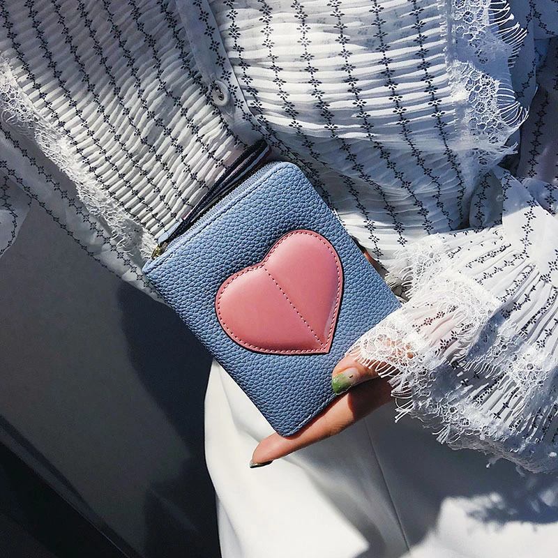 Women Wallets Short Heart Zipper Coin Purses Female Pu Leather Solid Color Organ Card Holder Ladies Clutch Bag Money Clip
Women Wallets Short Heart Zipper Coin Purses Female Pu Leather Solid Color Organ Card Holder Ladies Clutch Bag Money Clip