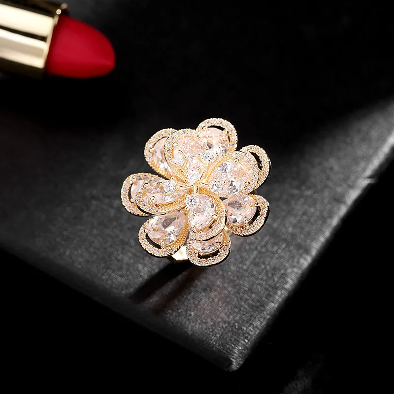 New Flower Light Luxury Ring Female Europe and America Exaggerated Personality Index Finger Ring Wild Atmospheric Opening Ring
New Flower Light Luxury Ring Female Europe and America Exaggerated Personality Index Finger Ring Wild Atmospheric Opening Ring