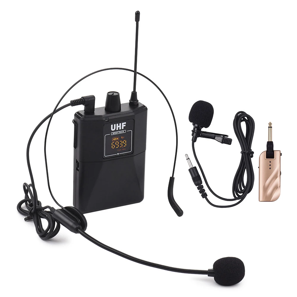 UHF Dual-Frequency Wireless Microphones Set with 1 Receiver 1 Transmitter 1 Lavalier Mic 1 Headset Mic for Teaching Meeting Live
UHF Dual-Frequency Wireless Microphones Set with 1 Receiver 1 Transmitter 1 Lavalier Mic 1 Headset Mic for Teaching Meeting Live