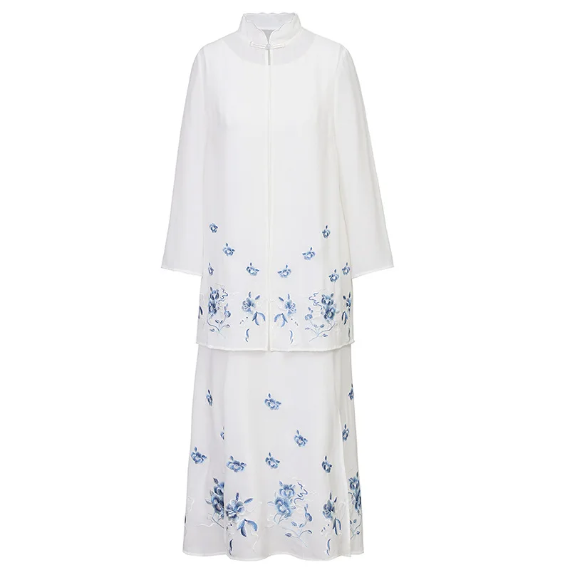 Top Quality Women's Set 2020 Summer Plus Size Clothing Woman Floral Embroidery Long Tops Coat+Blue Embroidery White Dress Sets
Top Quality Women's Set 2020 Summer Plus Size Clothing Woman Floral Embroidery Long Tops Coat+Blue Embroidery White Dress Sets