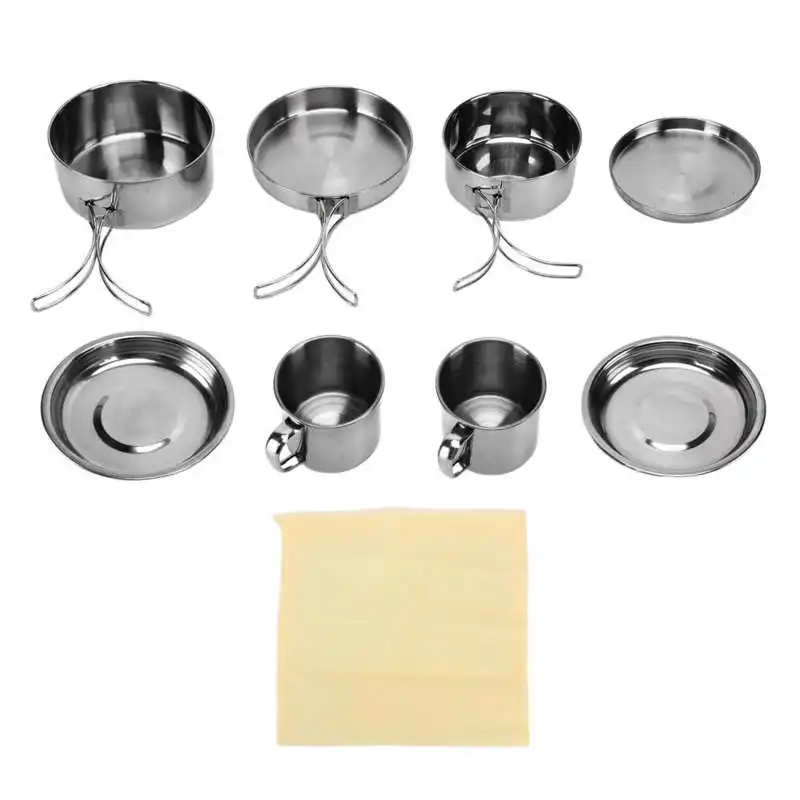 Camping Cookware Set Camping Cookware Stainless Steel Outdoor Cookware Set for Camping Hiking Beach Outdoor Use
Camping Cookware Set Camping Cookware Stainless Steel Outdoor Cookware Set for Camping Hiking Beach Outdoor Use