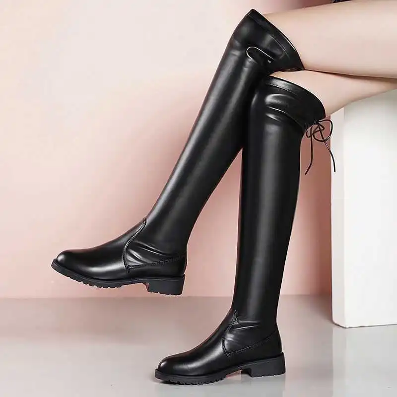 2020 new over the knee boots women's thick heel show thin winter Plush elastic boots lace up high tube boots thin boots
2020 new over the knee boots women's thick heel show thin winter Plush elastic boots lace up high tube boots thin boots