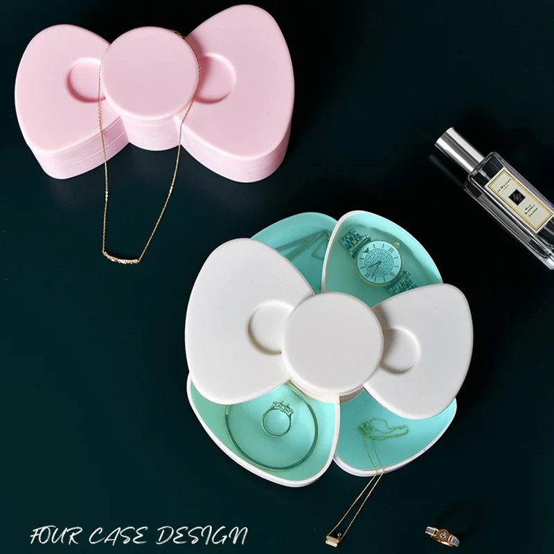 Bow Shape Jewelry Box Rotating 2 Layers Earrings Necklace Jewelry Organizer Desktop Decorative Small Container Home Organizer
Bow Shape Jewelry Box Rotating 2 Layers Earrings Necklace Jewelry Organizer Desktop Decorative Small Container Home Organizer