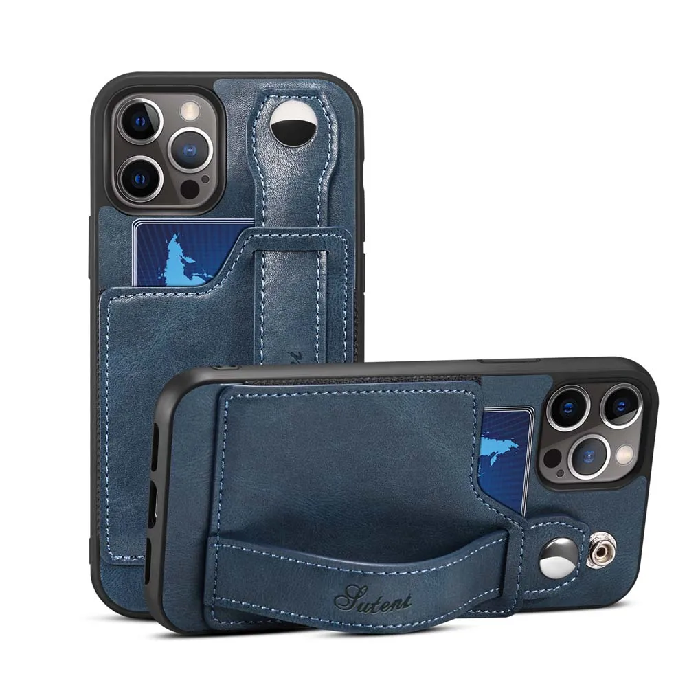 Luxury PU Leather Wristband Case for iPhone 13 Pro Max Mini Phone Bracket Stand with Card Slot Protective Cover for iPhone 12
Luxury PU Leather Wristband Case for iPhone 13 Pro Max Mini Phone Bracket Stand with Card Slot Protective Cover for iPhone 12