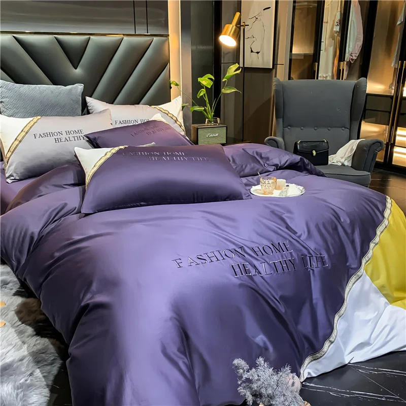 BBSET 4PCS PurPle Brushed Embroidery Duvet Cover Set Autumn and Winter Warm Bedding Set High-end Style Home Textile Decoration
BBSET 4PCS PurPle Brushed Embroidery Duvet Cover Set Autumn and Winter Warm Bedding Set High-end Style Home Textile Decoration