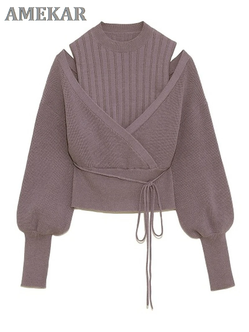 Neploe Turtleneck Drawstring Puff Sleeve Knitted Sweaters Sweet Loose Shoulder Strapless Women Tops Autumn Winter New Pullovers
Neploe Turtleneck Drawstring Puff Sleeve Knitted Sweaters Sweet Loose Shoulder Strapless Women Tops Autumn Winter New Pullovers