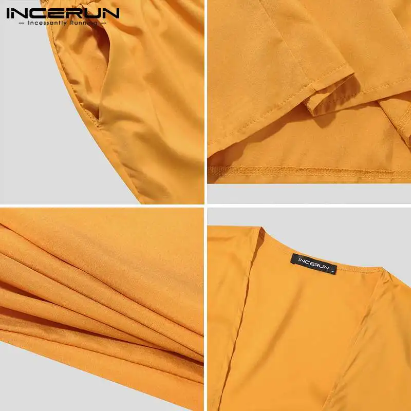 INCERUN 2021 Casual Men Sets Solid Color Open Stitch 3/4 Sleeve Shirt Beach Shorts Streetwear Men Hawaiian Suits 2 Pieces S-3XL
INCERUN 2021 Casual Men Sets Solid Color Open Stitch 3/4 Sleeve Shirt Beach Shorts Streetwear Men Hawaiian Suits 2 Pieces S-3XL