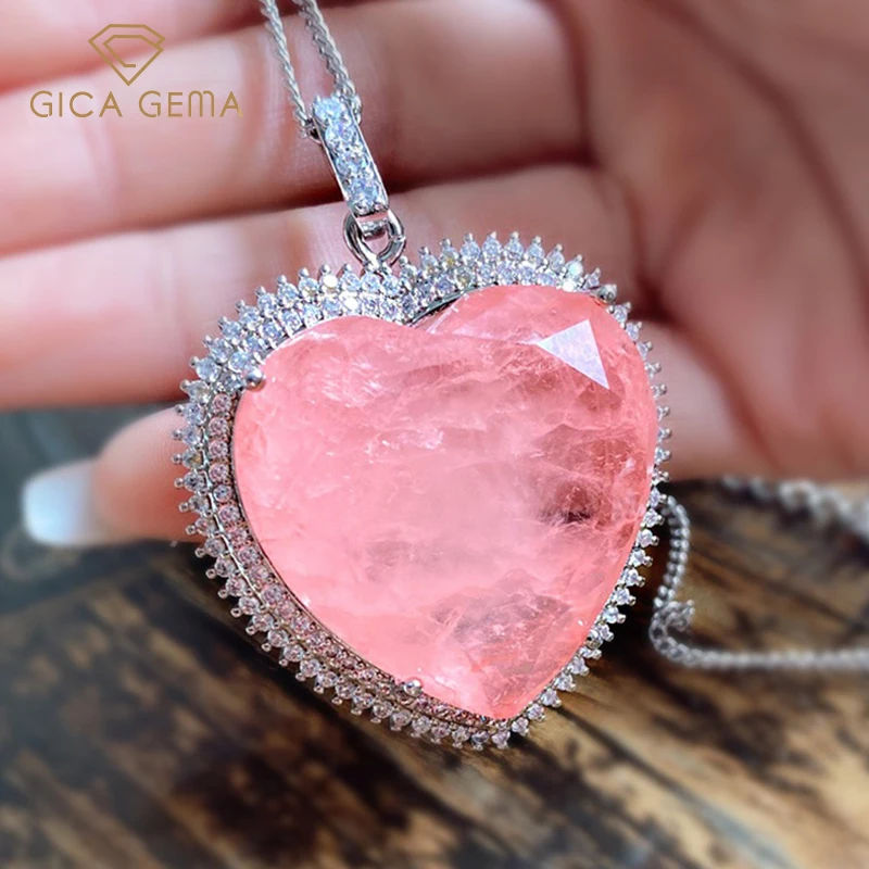 GICA GEMA Classic Heart Shaped Pendant Necklace For Women Morganite Pink Gemstone Vintage Wedding Engagement Party Fine Jewelry
GICA GEMA Classic Heart Shaped Pendant Necklace For Women Morganite Pink Gemstone Vintage Wedding Engagement Party Fine Jewelry