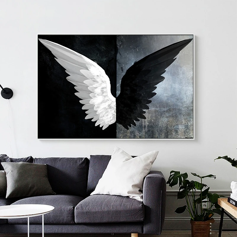 Modern Black White Angel Wings Canvas Painting Wall Art Poster and Prints Wall Picture for Living Room Decor Home Wall Cuadros
Modern Black White Angel Wings Canvas Painting Wall Art Poster and Prints Wall Picture for Living Room Decor Home Wall Cuadros