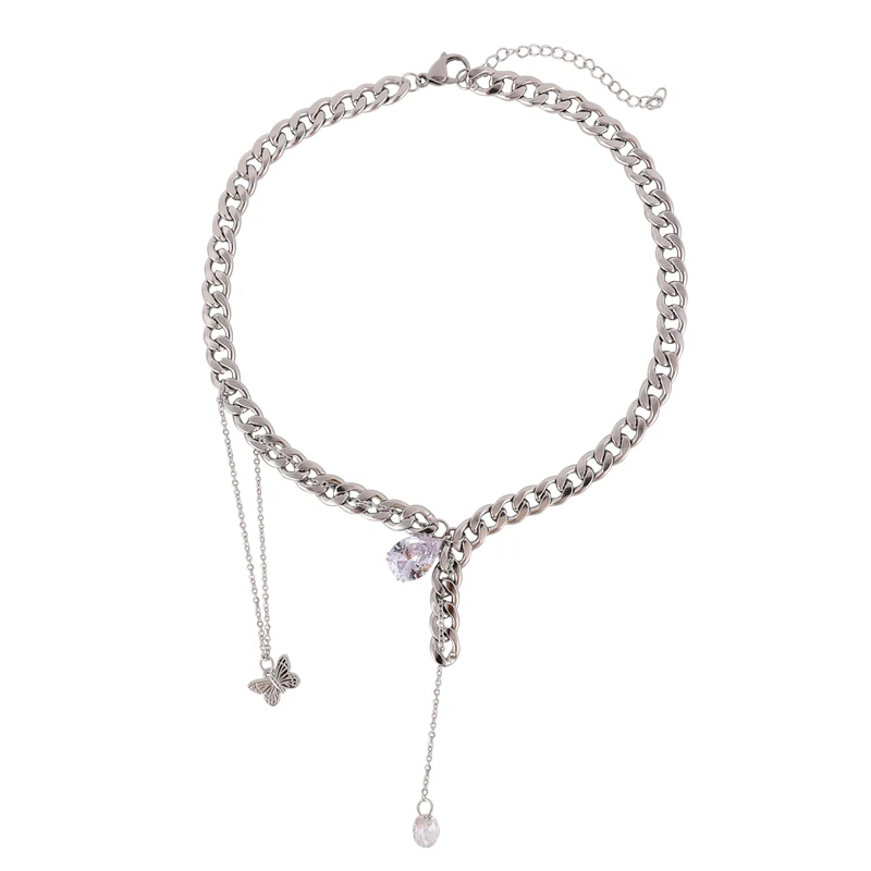 HANGZHI 2020 New Exaggerated Water Drop Zircon Heavy Industry Chain butterfly Necklace For Women Girls Party Jewelry Gifts
HANGZHI 2020 New Exaggerated Water Drop Zircon Heavy Industry Chain butterfly Necklace For Women Girls Party Jewelry Gifts