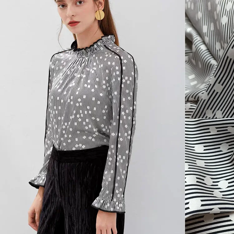 1 Meter 19 MM Heavy Stripe Wave Dot Printing Silk Stretch Double Joss Satin Fabric Mulberry
1 Meter 19 MM Heavy Stripe Wave Dot Printing Silk Stretch Double Joss Satin Fabric Mulberry