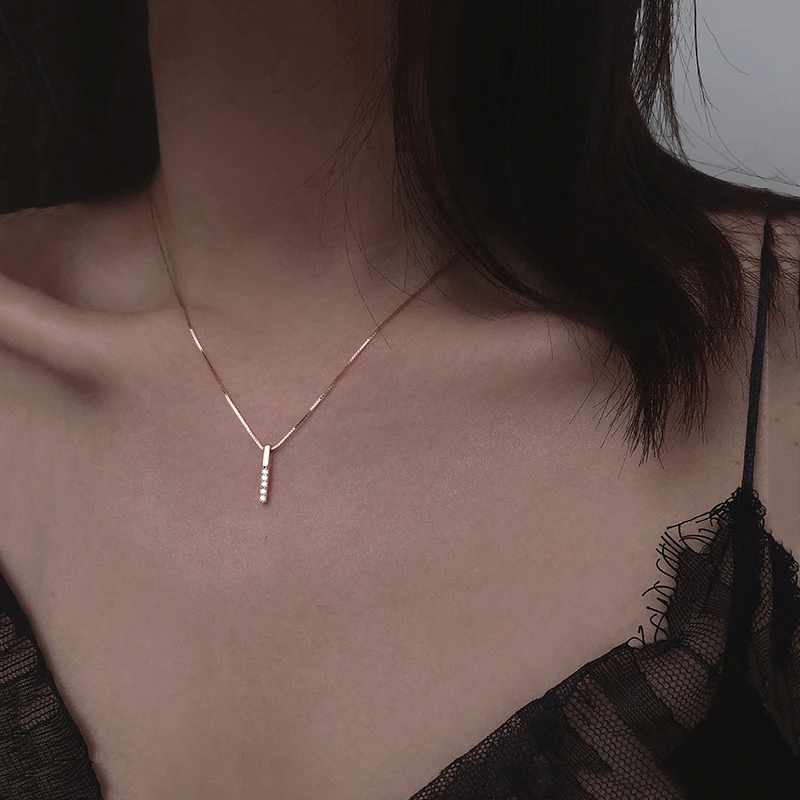 Simple Strip Geometric Cubic Zircon Necklace Silver Color Clavicle Chain Charm Necklace For Women S-N545
Simple Strip Geometric Cubic Zircon Necklace Silver Color Clavicle Chain Charm Necklace For Women S-N545