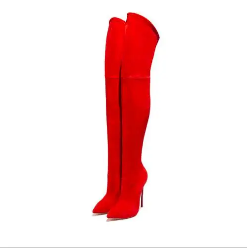 Elastic Boots Red Blade Heel Boots Women Over The Knee Boots Women Pointed Toe Booties Knight Boots Size 34-45
Elastic Boots Red Blade Heel Boots Women Over The Knee Boots Women Pointed Toe Booties Knight Boots Size 34-45