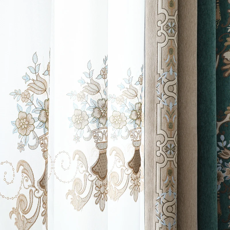 Luxury American Pastoral Curtains for Living Room Bedroom Chenille Blackout Seamless Stitch Curtains Home Decoration Custom Made
Luxury American Pastoral Curtains for Living Room Bedroom Chenille Blackout Seamless Stitch Curtains Home Decoration Custom Made