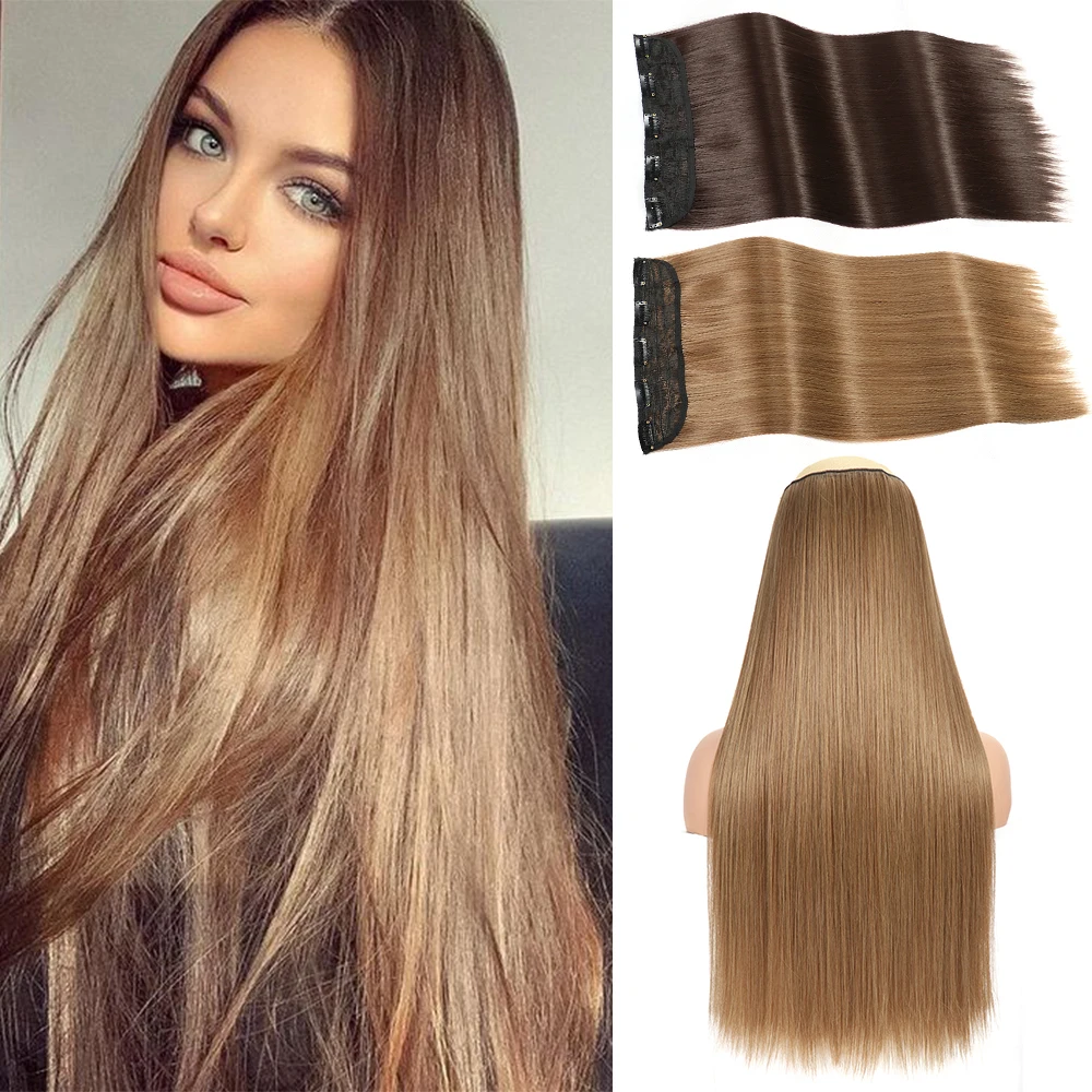 Synthetic Long Straight Clip In One Piece Hair Extension 5 Clips False Blonde Hair Brown Black Heat Resistant Fake Hair
Synthetic Long Straight Clip In One Piece Hair Extension 5 Clips False Blonde Hair Brown Black Heat Resistant Fake Hair