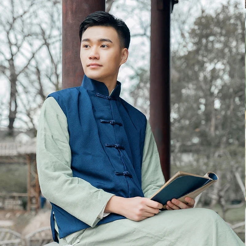 Chinese modern blue robe Performance clothing men cotton and linen gown young master costumes Rich man cos set Costumes
Chinese modern blue robe Performance clothing men cotton and linen gown young master costumes Rich man cos set Costumes