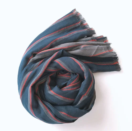 Bufandas мужской шарф высокого качества модный синий полосатый весна осень теплые