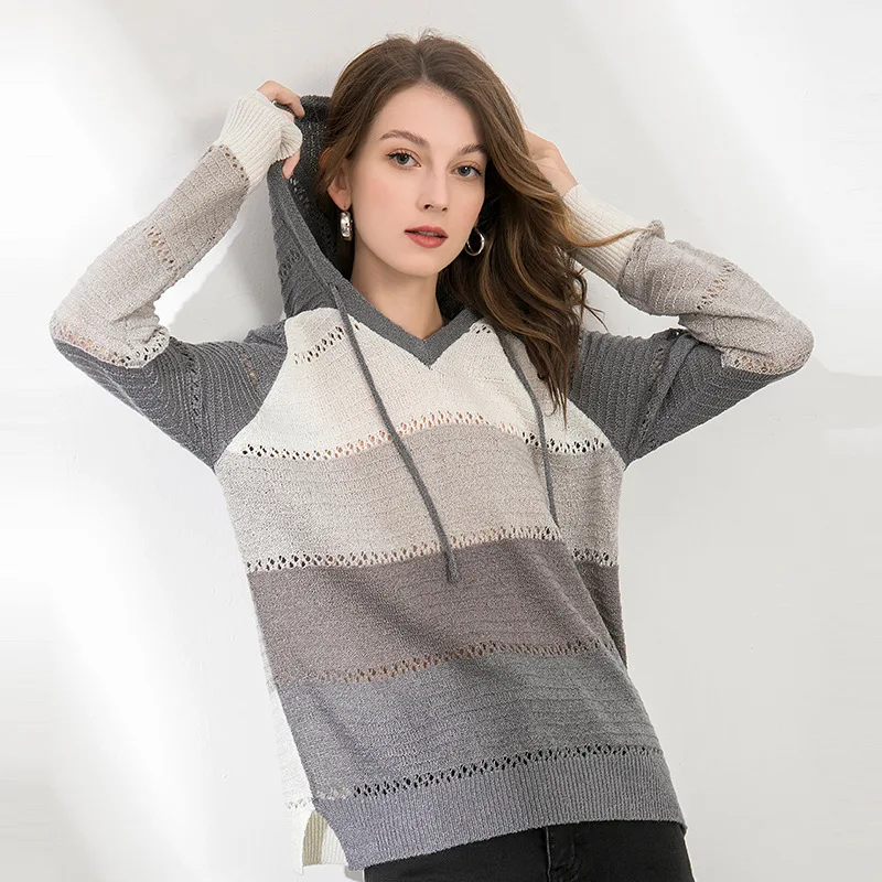 Causal Hollow-out Hooded Sweater Coat Causal Long Sleeve Oversized Knitted Tops 2021 Spring New Pullover Jumper
Causal Hollow-out Hooded Sweater Coat Causal Long Sleeve Oversized Knitted Tops 2021 Spring New Pullover Jumper
