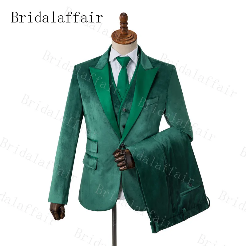 Мужские костюмы Bridalaffair зеленые красные черные цвета слоновой кости бархатные на