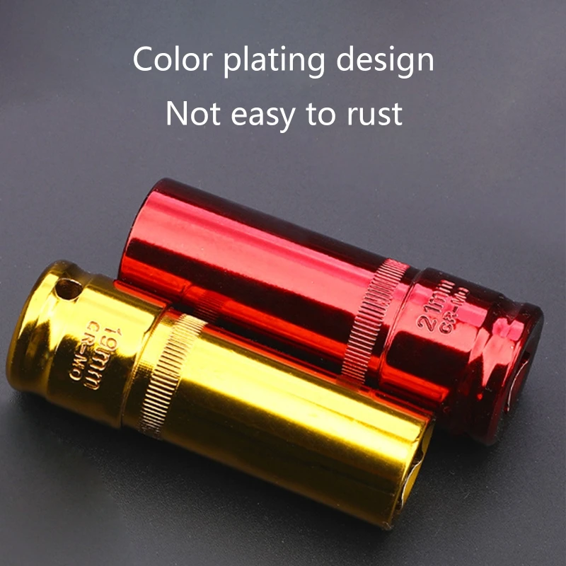 5pcs/set Colorful Tire Protection Sleeve Wheel Wall Deep Impact Nut Sockets Tool