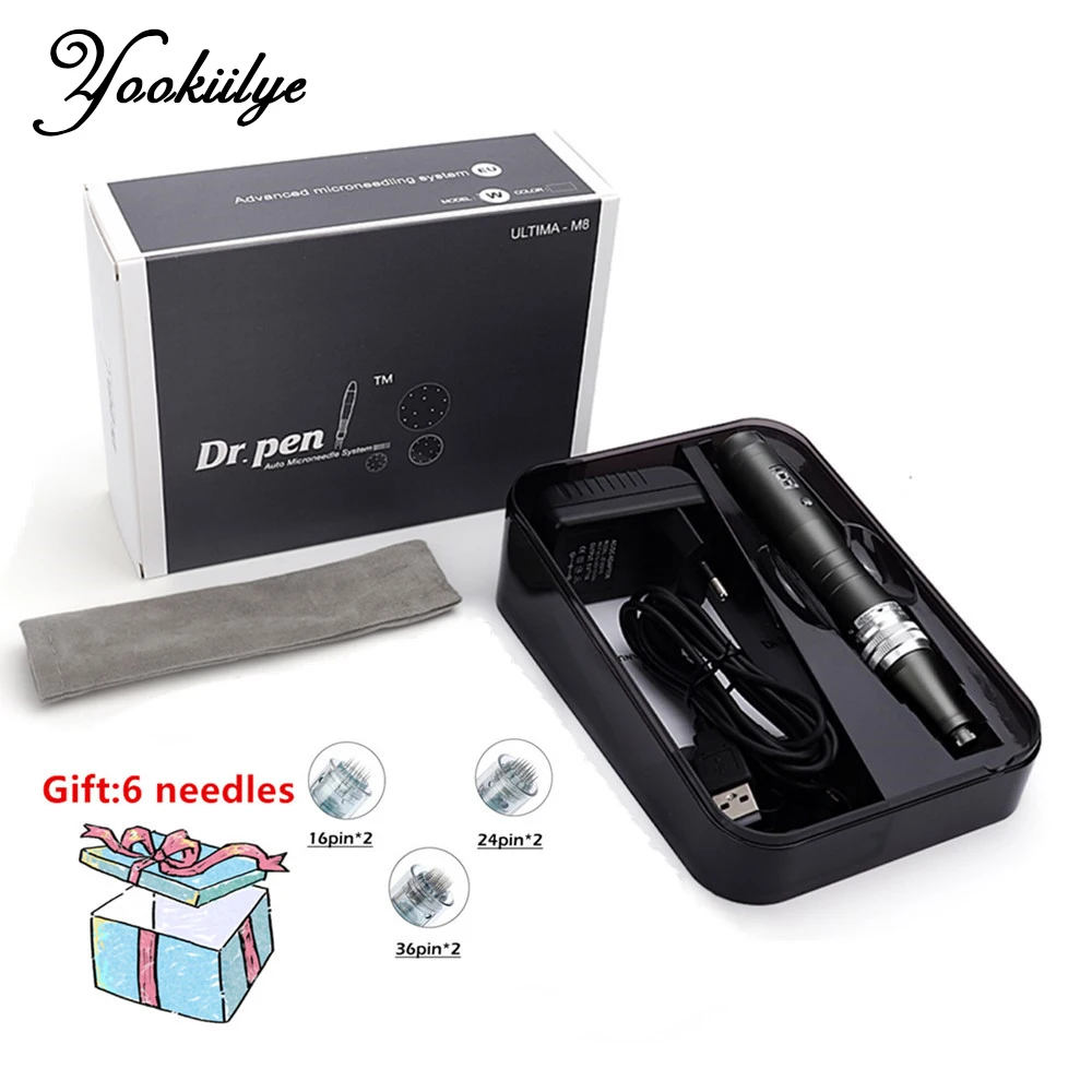 Dr pen Ultima M8 электрическая Дерма ручка микроиглы Дерма штамп роликовая терапия машина для красоты с 8 игольчатыми картриджами набор для ухода ... 
Dr pen Ultima M8 электрическая Дерма ручка микроиглы Дерма штамп роликовая терапия машина для красоты с 8 игольчатыми картриджами набор для ухода ...