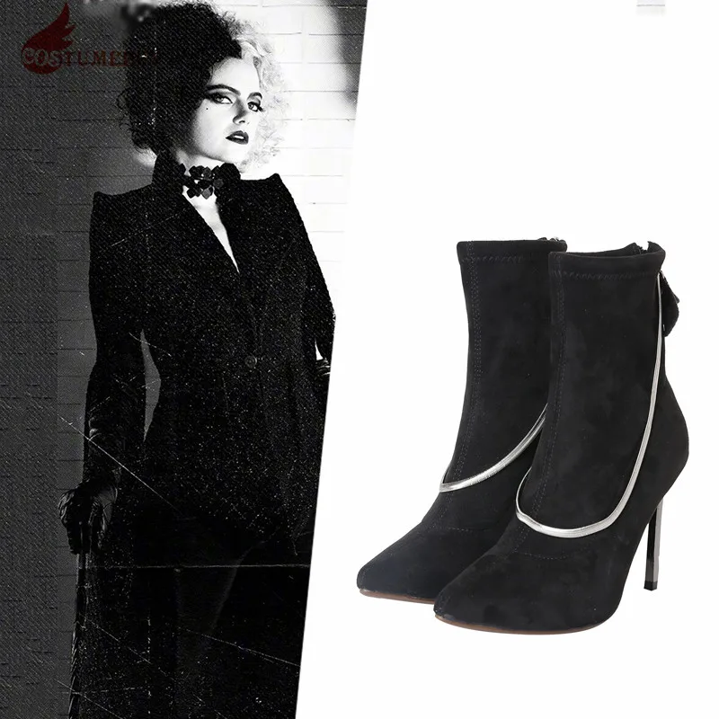 Костюм для косплея Cruella de Vil, черная обувь на высоких каблуках, костюм для вечеринки на Хэллоуин, костюм для рок, пальто, Униформа, Новинка
Костюм для косплея Cruella de Vil, черная обувь на высоких каблуках, костюм для вечеринки на Хэллоуин, костюм для рок, пальто, Униформа, Новинка