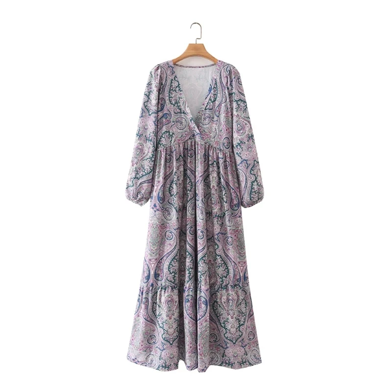 Hot Sale Women Ethnic Style Print V Neck Midi Dress Female Lantern Sleeve Clothes Vintage Lady Loose Vestido D8515
Hot Sale Women Ethnic Style Print V Neck Midi Dress Female Lantern Sleeve Clothes Vintage Lady Loose Vestido D8515