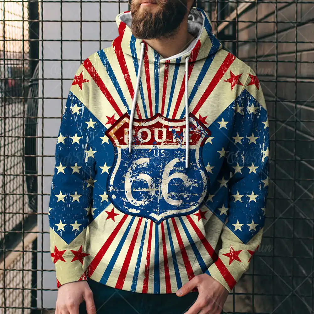 New Route 66 America Highway Men's 3d Printing Hoodie For Autumn And Winter Street Fashion Retro Style Sweatshirt Men's Casual T
New Route 66 America Highway Men's 3d Printing Hoodie For Autumn And Winter Street Fashion Retro Style Sweatshirt Men's Casual T