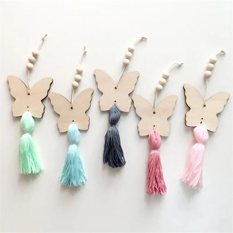 Useful Nordic Style Cute Butterfly Shape Wooden Beads Tassel Pendant Kids Room Decoration Wall Hanging Ornament For Photography
Useful Nordic Style Cute Butterfly Shape Wooden Beads Tassel Pendant Kids Room Decoration Wall Hanging Ornament For Photography