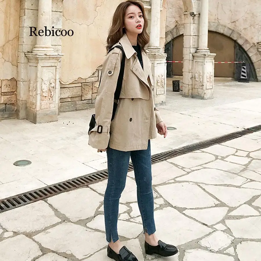 Fashion Solid Short Autumn Trench Coats Women Casual Loose Warm Windbreaker Korean Style Women's Vintage Elegant Overcoats New
Fashion Solid Short Autumn Trench Coats Women Casual Loose Warm Windbreaker Korean Style Women's Vintage Elegant Overcoats New