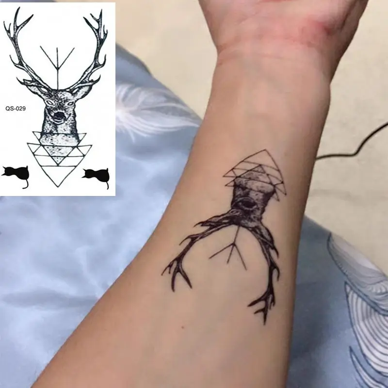 Waterproof Temporary Tattoo Stickers Deer Head fake Tatto Geometric animal Flash Tatoo Hand Back Foot for Girl Women Men
Waterproof Temporary Tattoo Stickers Deer Head fake Tatto Geometric animal Flash Tatoo Hand Back Foot for Girl Women Men