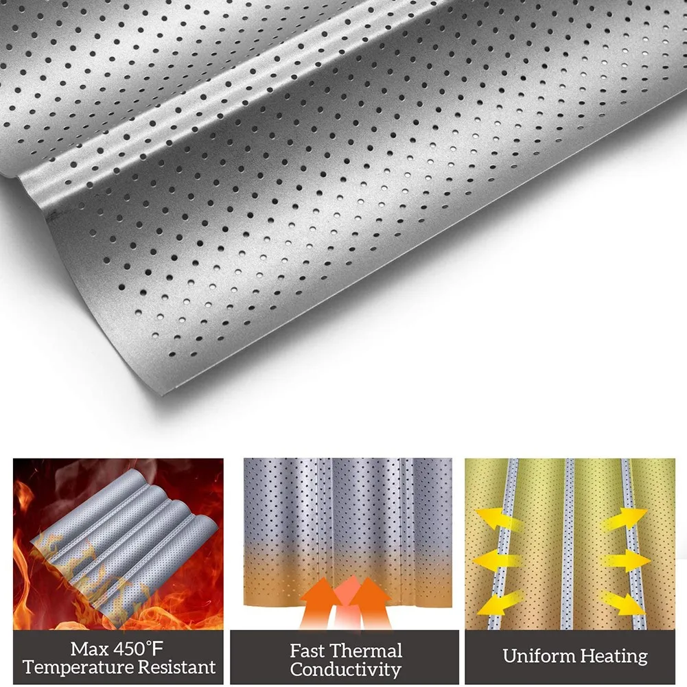 4 Groove Wave French Bread Baking Tray Baguette Mold Non-Stick 4Loaves Wave Bakeware Mould Pan DIY Bread Mold Baking And Pastry
4 Groove Wave French Bread Baking Tray Baguette Mold Non-Stick 4Loaves Wave Bakeware Mould Pan DIY Bread Mold Baking And Pastry