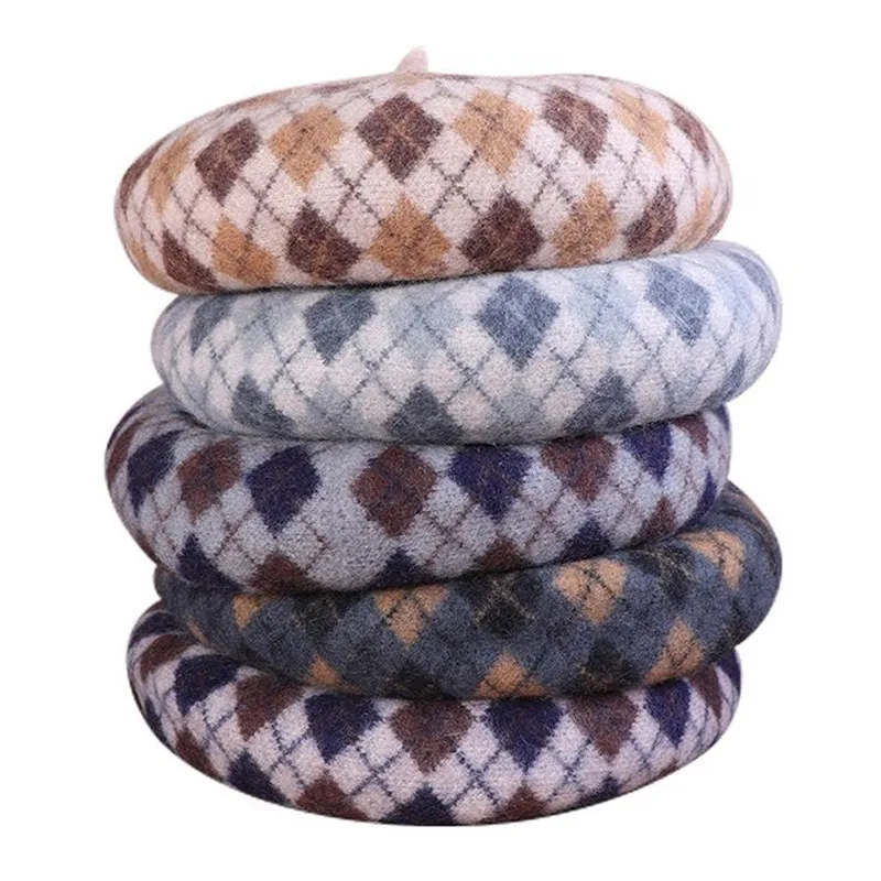 NEW Autumn & Winter Wool Beret Hat Women Multicolor Rhombus Painter Hat Simplicity Pumpkin Cap
NEW Autumn & Winter Wool Beret Hat Women Multicolor Rhombus Painter Hat Simplicity Pumpkin Cap