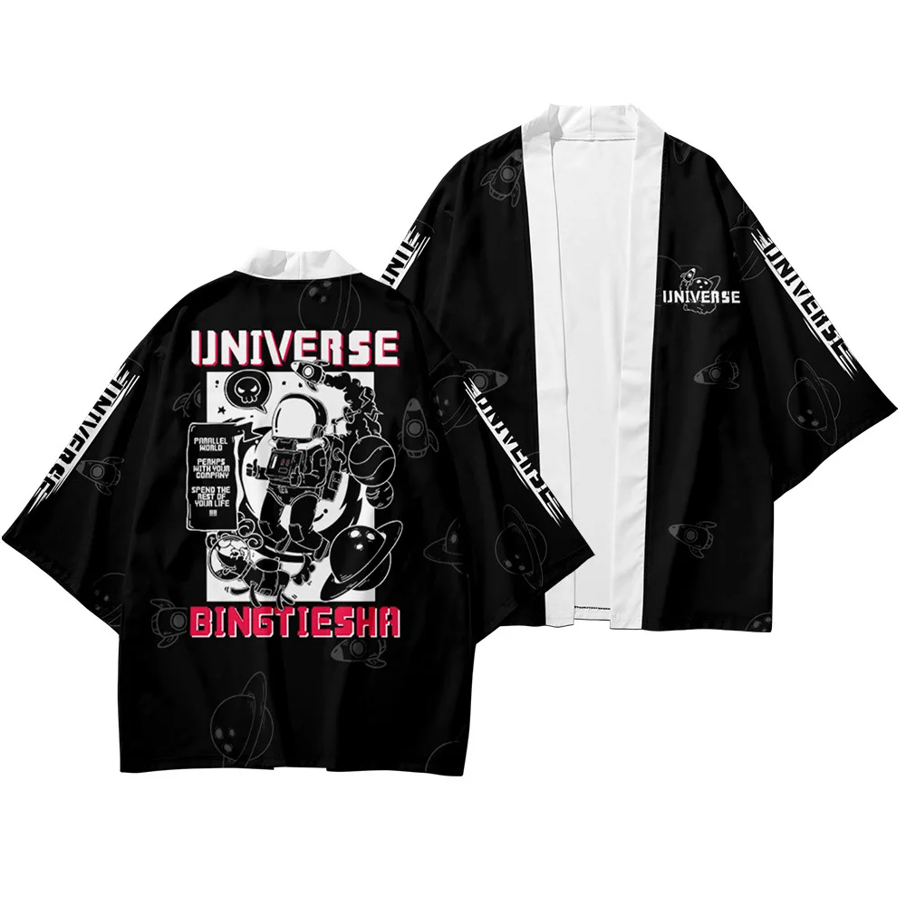 New Black Astronaut Print Cool Yukata Jacket Japanese Cardigan Kimono Men Harajuku Summer Haori Streetwear Shirt
New Black Astronaut Print Cool Yukata Jacket Japanese Cardigan Kimono Men Harajuku Summer Haori Streetwear Shirt