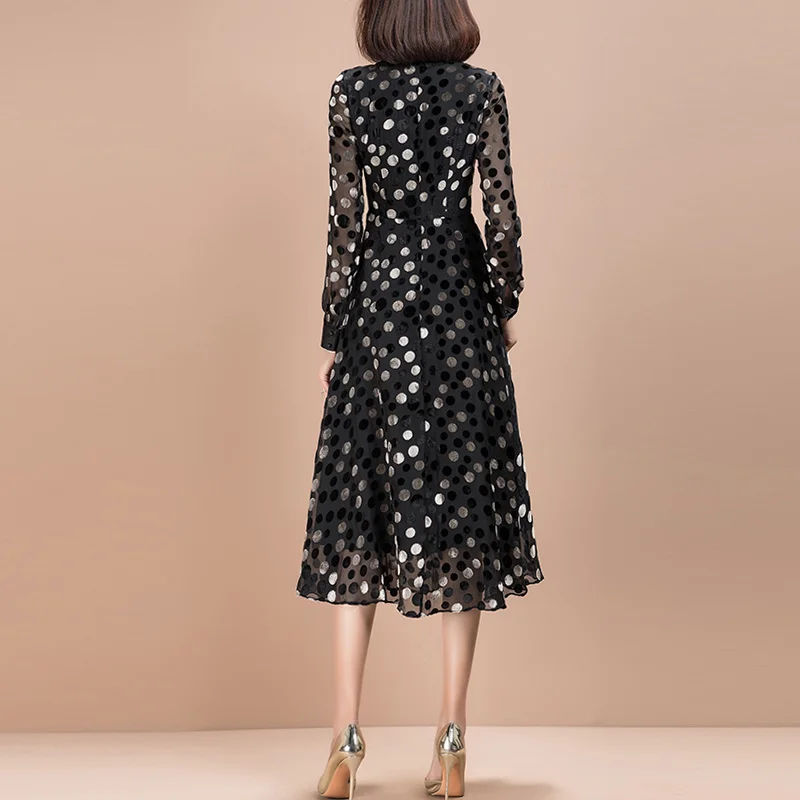 New 2021 Spring Arrival Fashion Casual Long Sleeve Polka Dot Black Dress for Women
New 2021 Spring Arrival Fashion Casual Long Sleeve Polka Dot Black Dress for Women