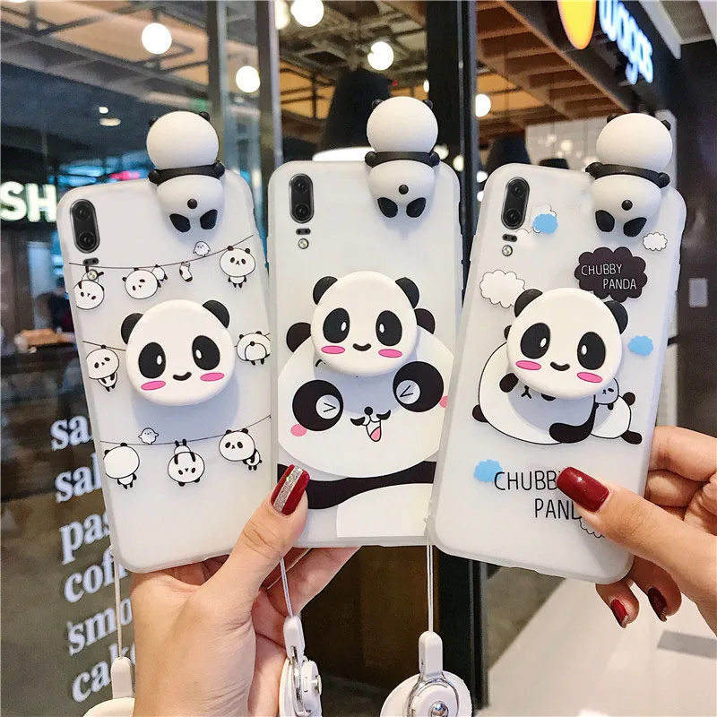 Чехол для телефона Huawei P30 Lite P20 Pro Мягкий ТПУ силиконовый мультяшный чехол с пандой