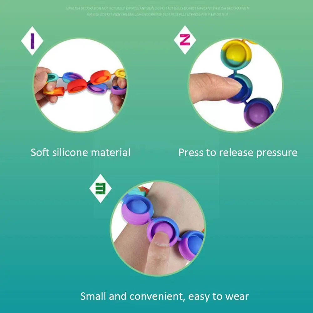 Portable Press Decompression Toys Dimple Bracelet Toy Hand Figet Toy Wristband Pops Relief It Silicone Stress Soft W7E9
Portable Press Decompression Toys Dimple Bracelet Toy Hand Figet Toy Wristband Pops Relief It Silicone Stress Soft W7E9