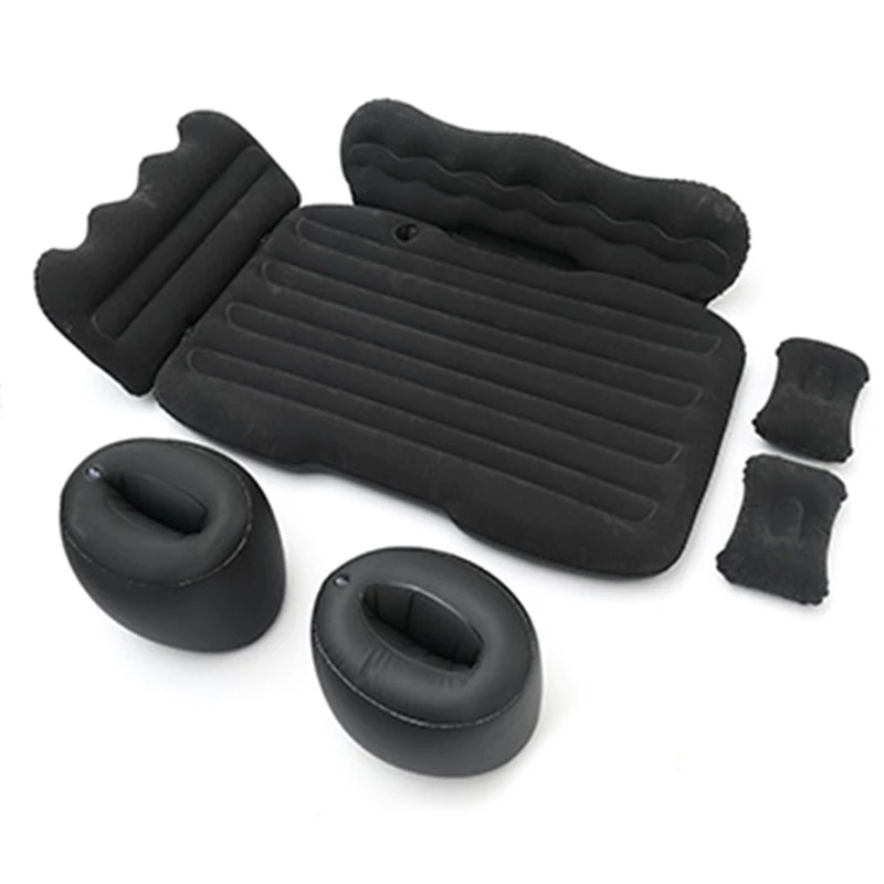

135x90cm PVC Flocking Car Inflatable Bed Set Back Seat Sleep Rest Mattress Detachable Portable Air Cushion