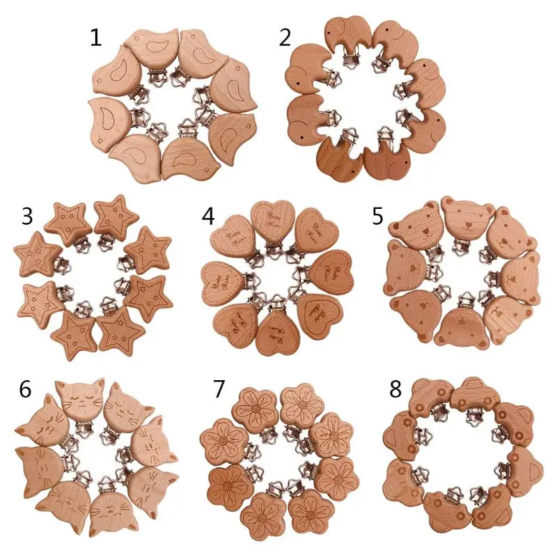 8 Pcs Wooden Pacifier Clips Baby Teether Safety Clasp Holder Nipple Chain Accessories
8 Pcs Wooden Pacifier Clips Baby Teether Safety Clasp Holder Nipple Chain Accessories