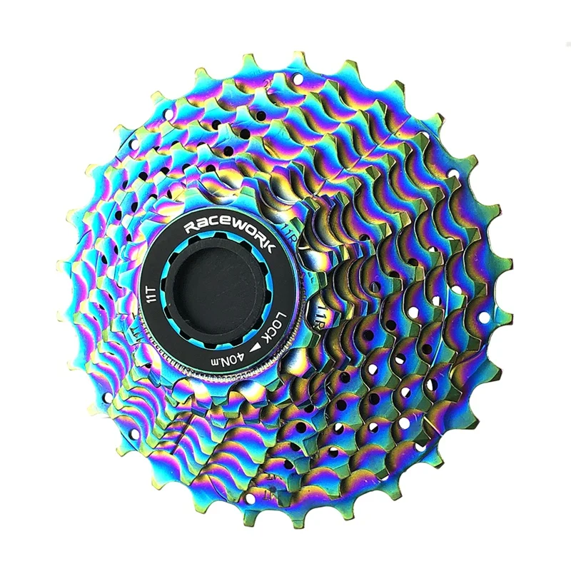 RaceWORK Road Bike 11 Speed Colorful Cassette 11S 11-32T SLR2 Bicycle Flywheel Gravel Bike Freewheel 22S Rainbow 
RaceWORK Road Bike 11 Speed Colorful Cassette 11S 11-32T SLR2 Bicycle Flywheel Gravel Bike Freewheel 22S Rainbow