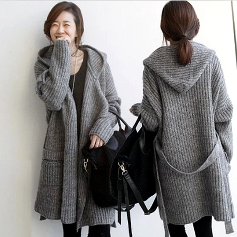 Knitted Long Sweater Coat Women Autumn Fall Winter Long Sleeve Hoodied Sweater Jacket Korean 2020 Oversized Sweater Cardigan
Knitted Long Sweater Coat Women Autumn Fall Winter Long Sleeve Hoodied Sweater Jacket Korean 2020 Oversized Sweater Cardigan