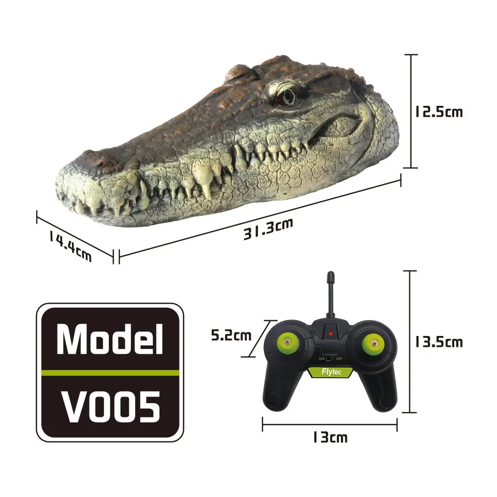 

Flytec V005 V002 RTR Toy 4CH 2.4G Electric RC Boat Interesting Simulation Crocodile Head Vehicle Teenager Model Toy for Children