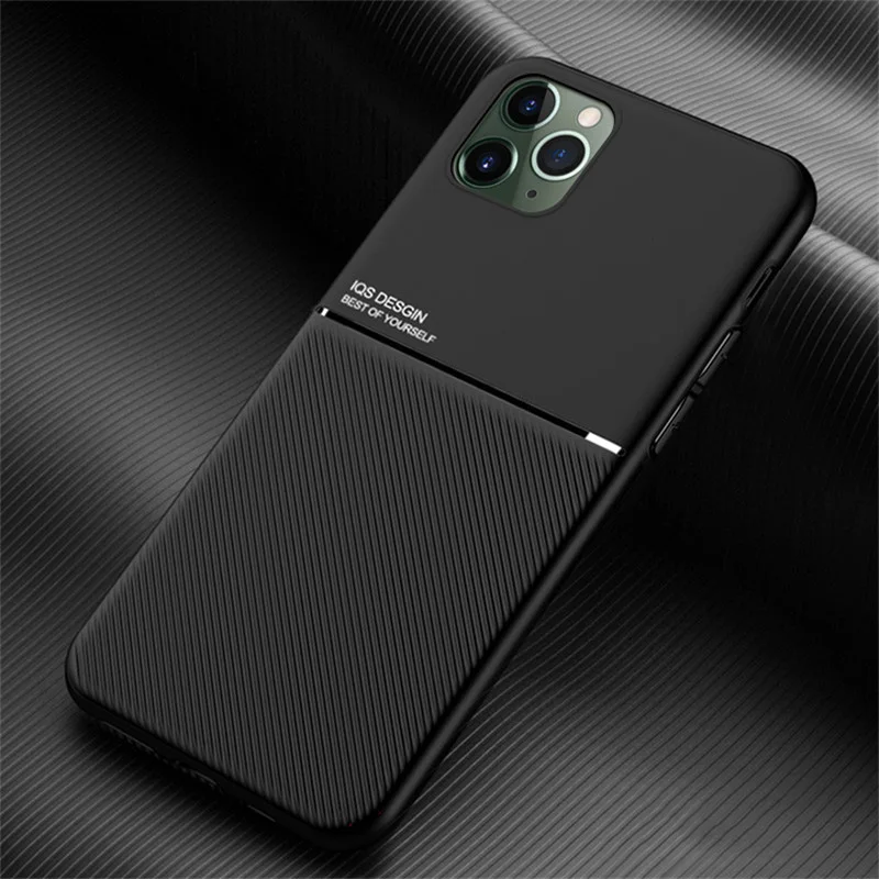 Чехол для iPhone 11 Pro Max кожаный текстурный тонкий матовый защитный чехол телефона