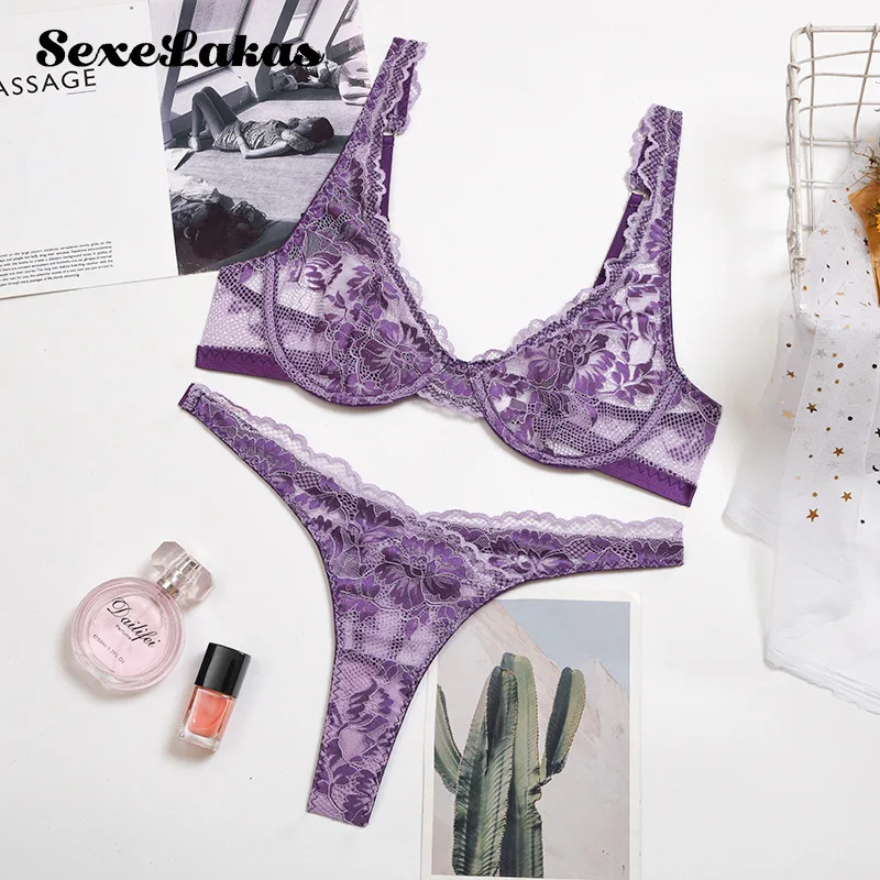 Women Set 2 Pieces See Through Lace Underwear Floral Transparent Bra Panties Low Waist Costume Erotic Corset Teddy Lingerie Sexy
Women Set 2 Pieces See Through Lace Underwear Floral Transparent Bra Panties Low Waist Costume Erotic Corset Teddy Lingerie Sexy